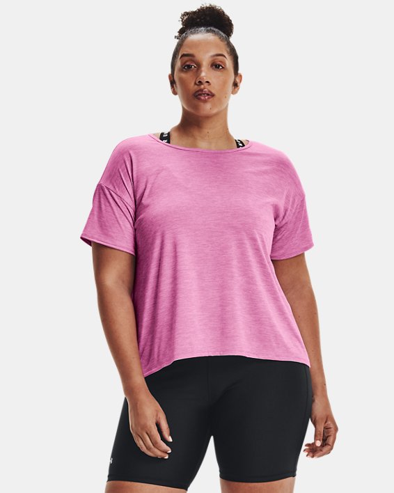 Women's UA Tech™ Vent Short Sleeve, Pink, pdpMainDesktop image number 0